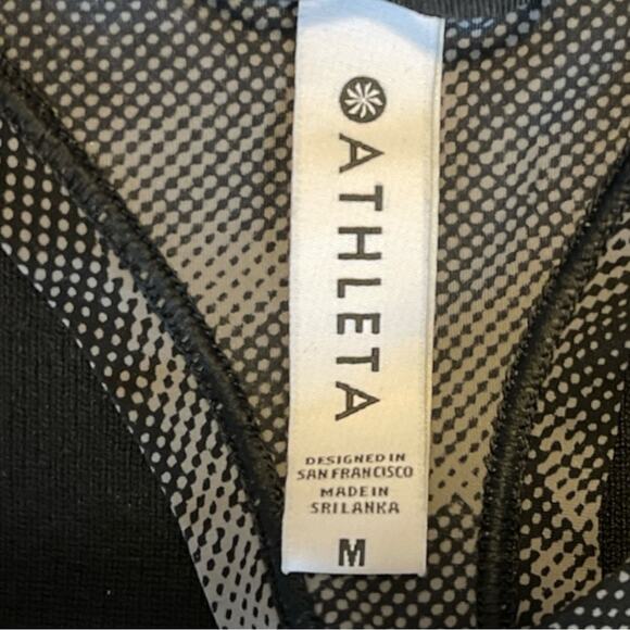 Athleta Black Gray Ultimate Train Printed Tank Top Nebula Racerback Size Medium - Picture 7 of 8